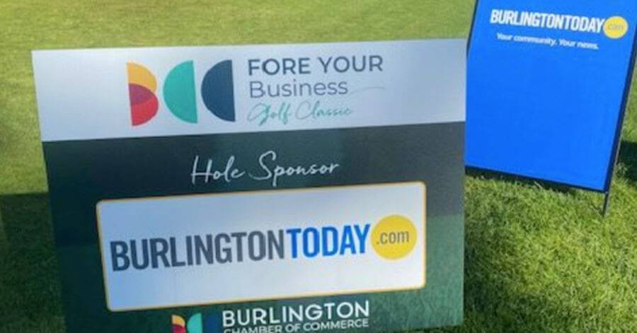 BurlingtonToday at the Burlington Chamber of Commerce golf event at the Carlisle Golf and Country Club