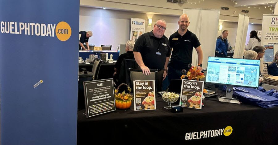 GuelphToday’s Mac Sinclair spotted with Guelph Lions Club’s Cees van Arendonk at the Guelph Lions Cub Healthy Aging Show