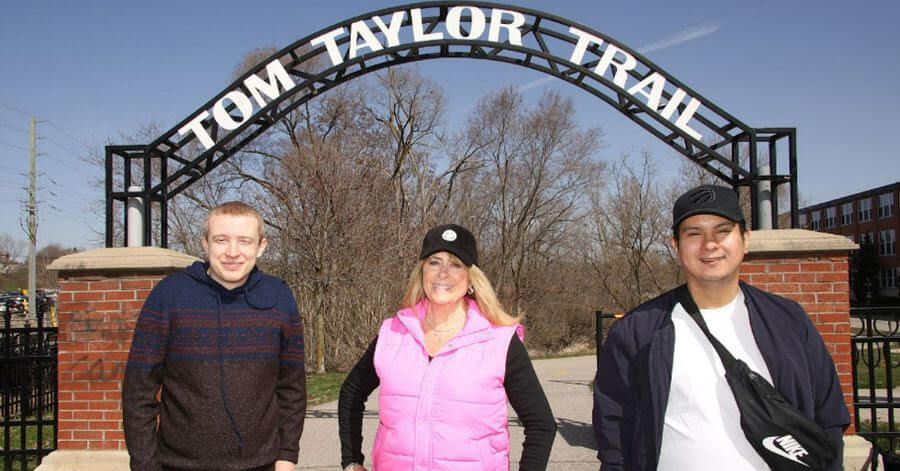 The NewmarketToday team strike a pose at the Tom Taylor Trail 